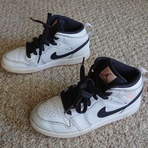 Nike Air Jordan 1 Mid TD 'White Arctic Orange' Sneakers size 13/1